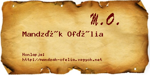 Mandzák Ofélia névjegykártya